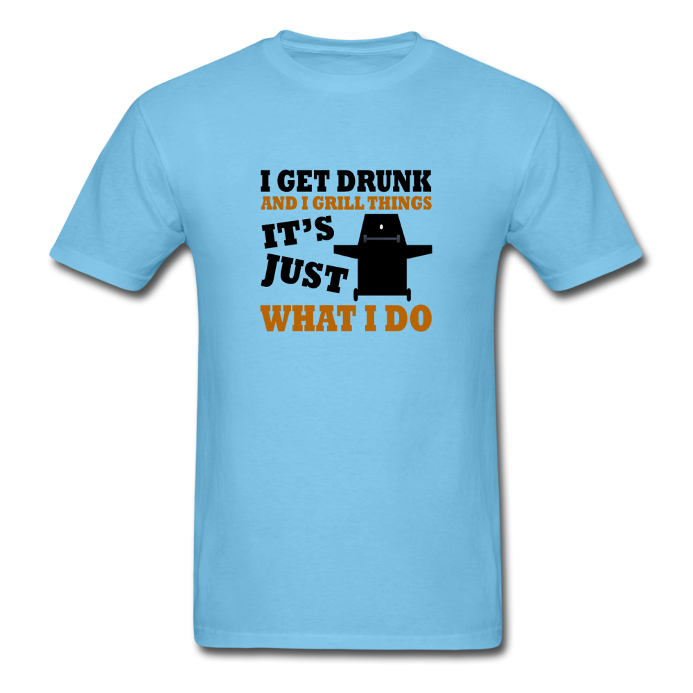 Unisex Drinking and Grilling Classic T-Shirt - aquatic blue