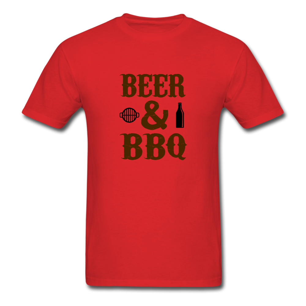 Unisex Beer and BBQ Classic T-Shirt - red