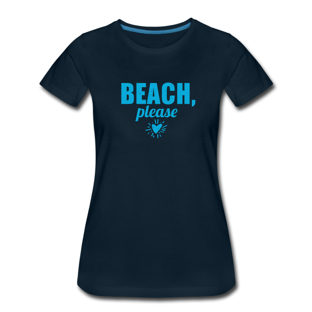 Women’s Premium Beach Please Organic T-Shirt - deep navy
