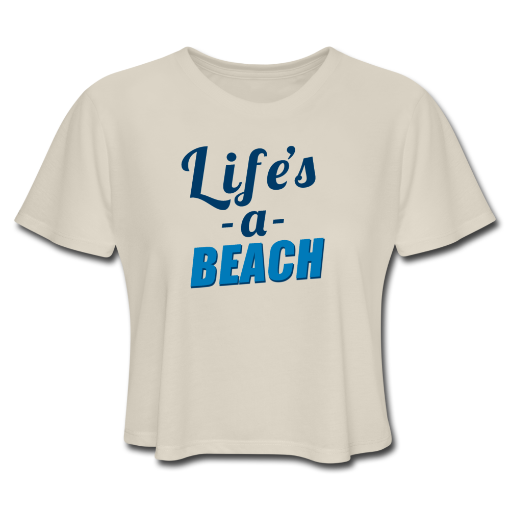 Women's Life's a Beach Cropped T-Shirt - dust