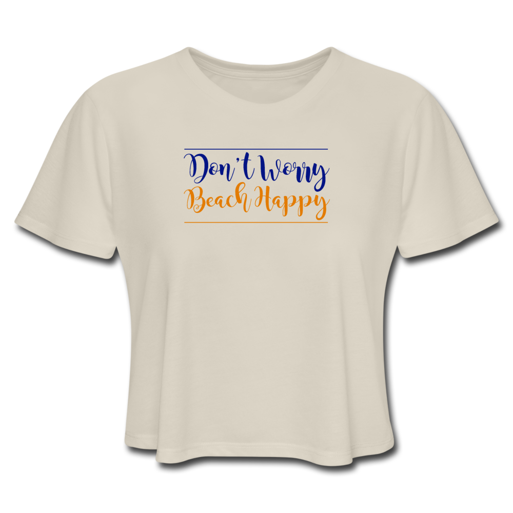 Women's Don't Worry Beach Happy Cropped T-Shirt - dust