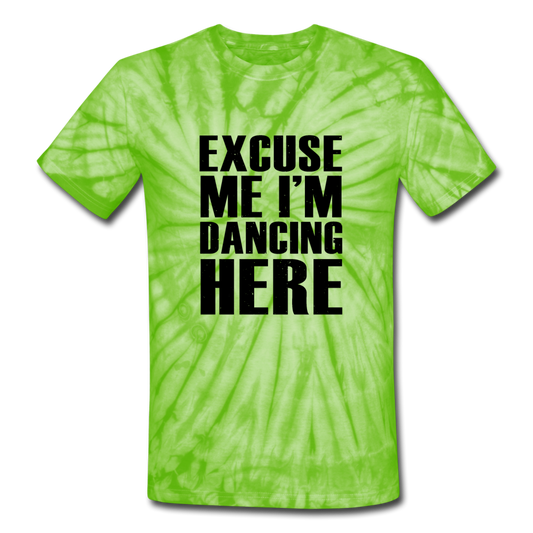 Unisex Tie Dye Dancing T-Shirt - spider lime green