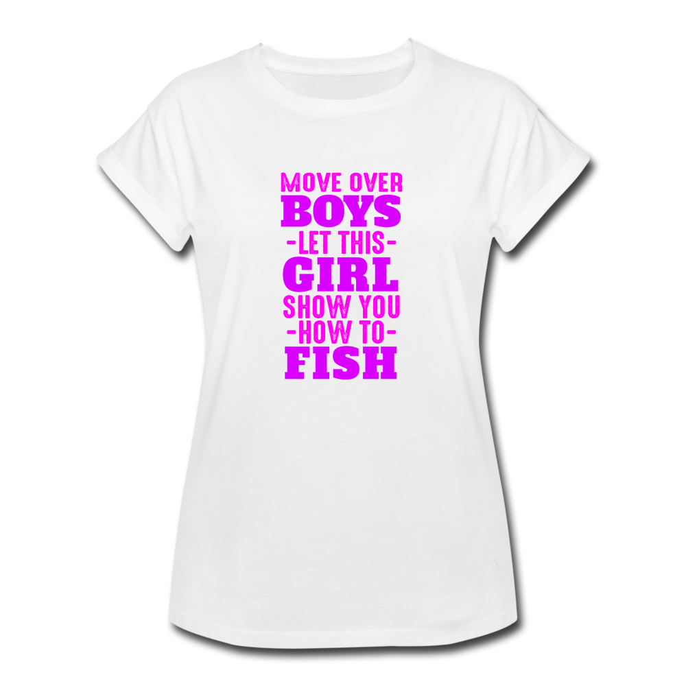 Women's Relaxed Fit Fishing T-Shirt - white
