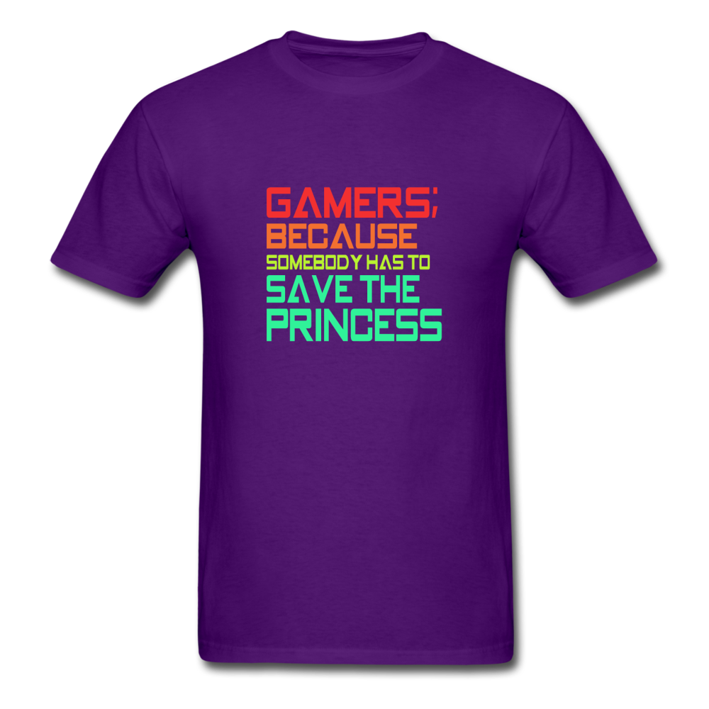 Unisex Classic Gamer Save the Princess T-Shirt - purple