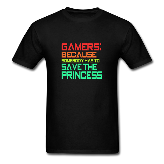 Unisex Classic Gamer Save the Princess T-Shirt - black