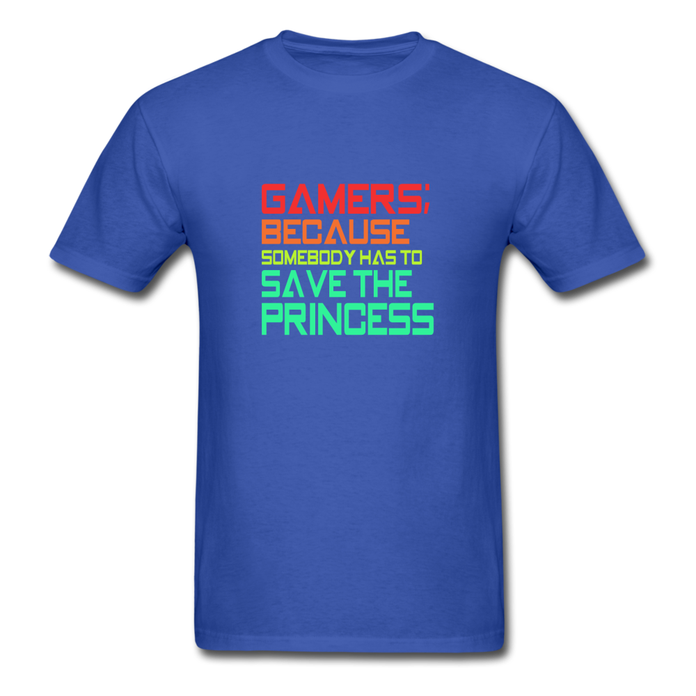 Unisex Classic Gamer Save the Princess T-Shirt - royal blue