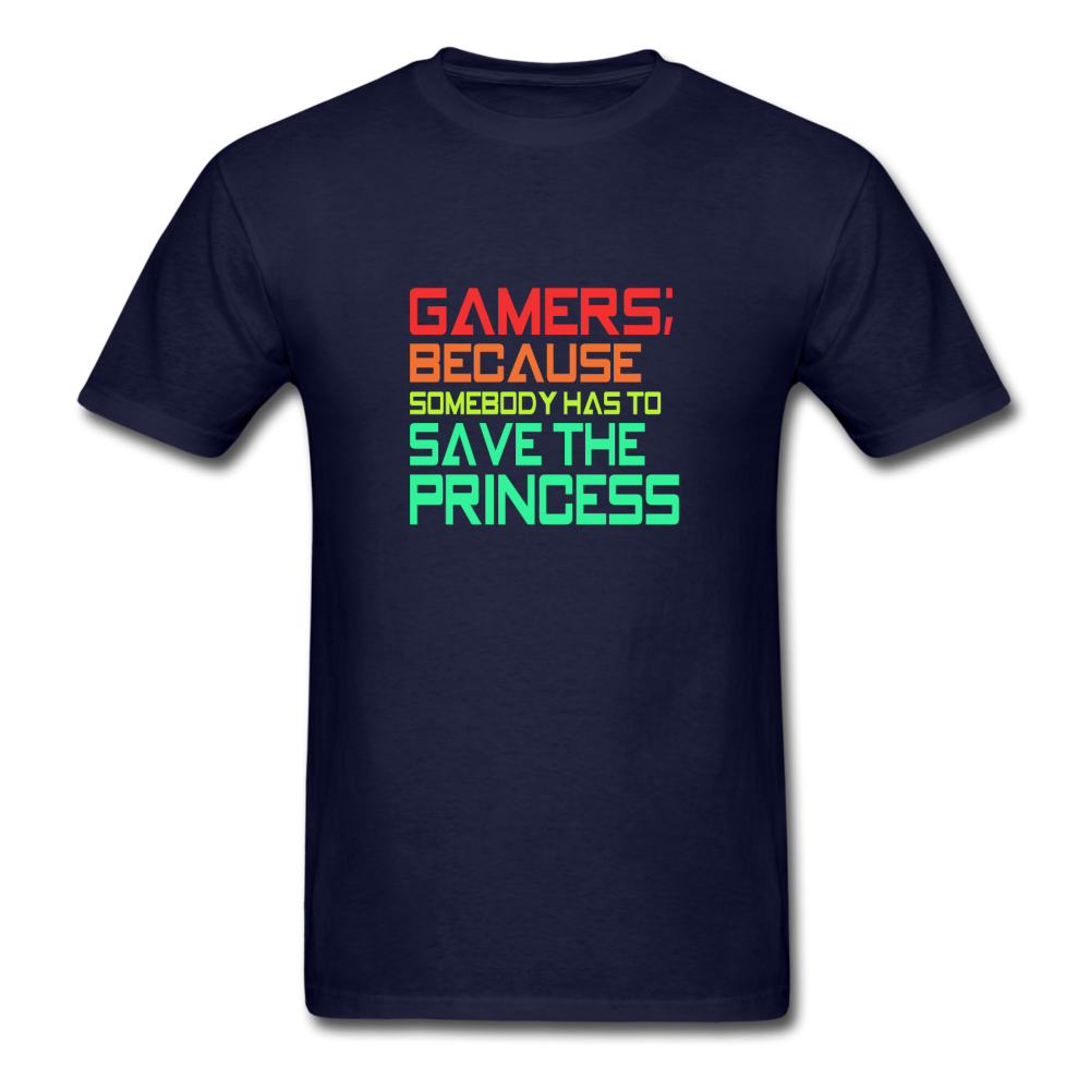 Unisex Classic Gamer Save the Princess T-Shirt - navy