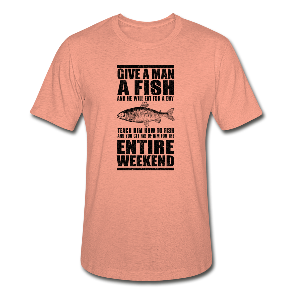 Unisex Heather Prism Fishing T-Shirt - heather prism sunset