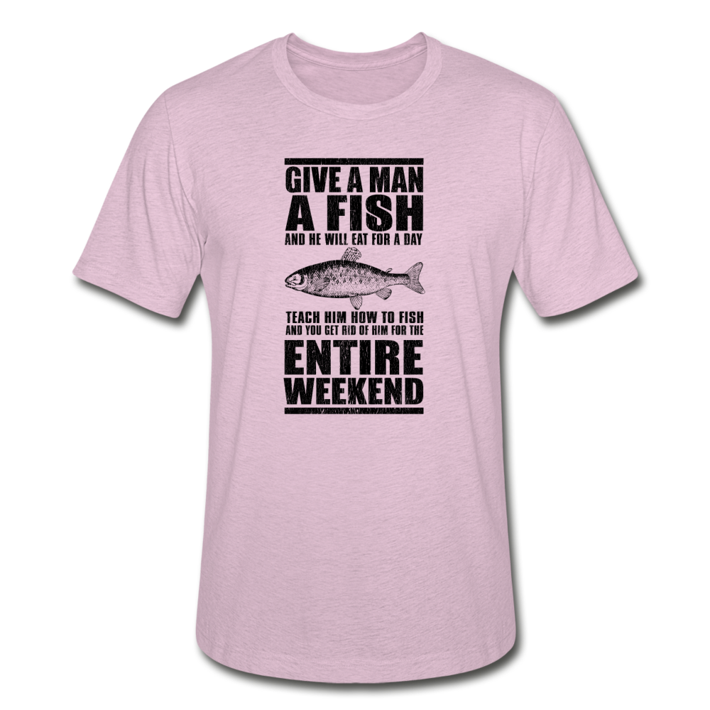 Unisex Heather Prism Fishing T-Shirt - heather prism lilac