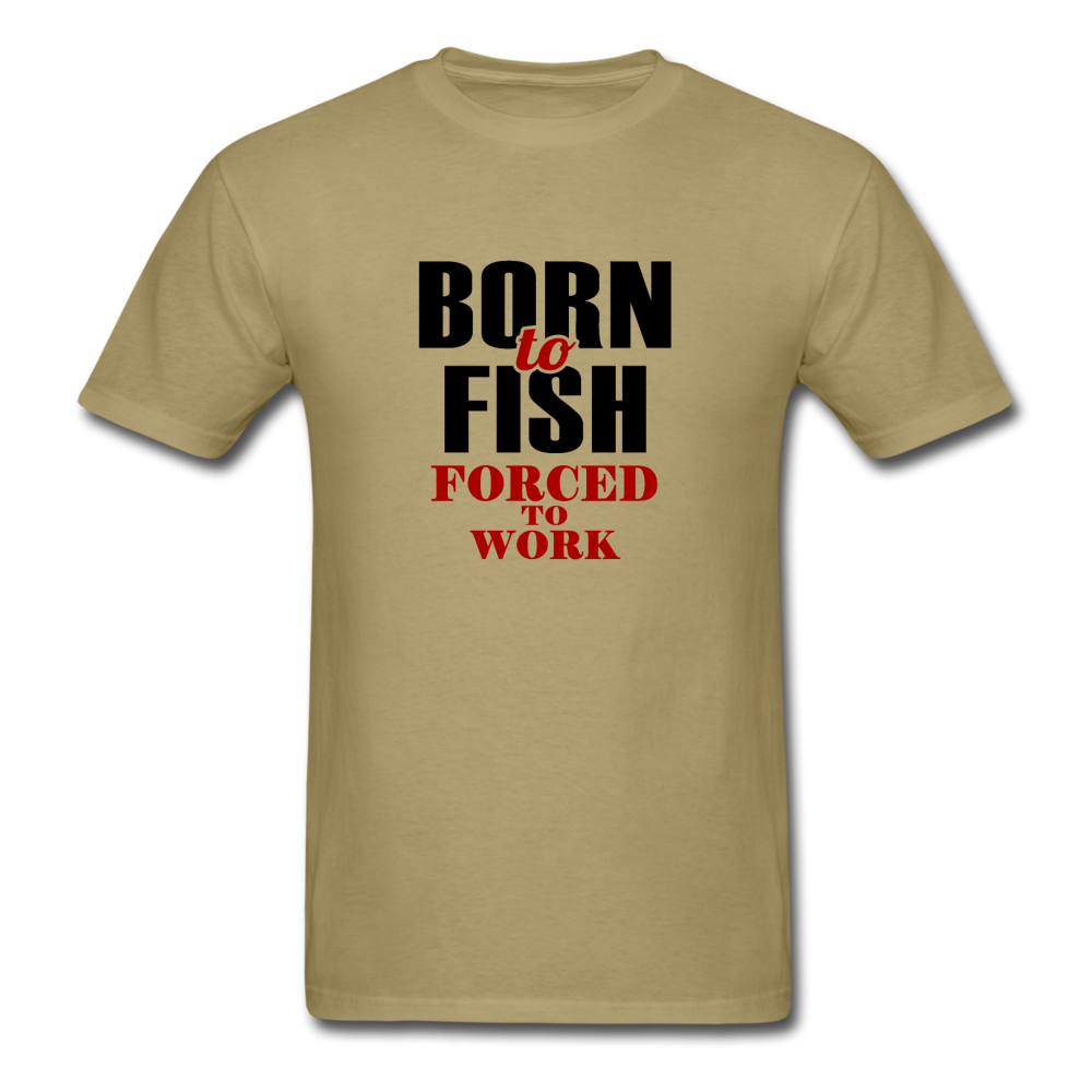 Unisex Classic Born To Fish T-Shirt - khaki