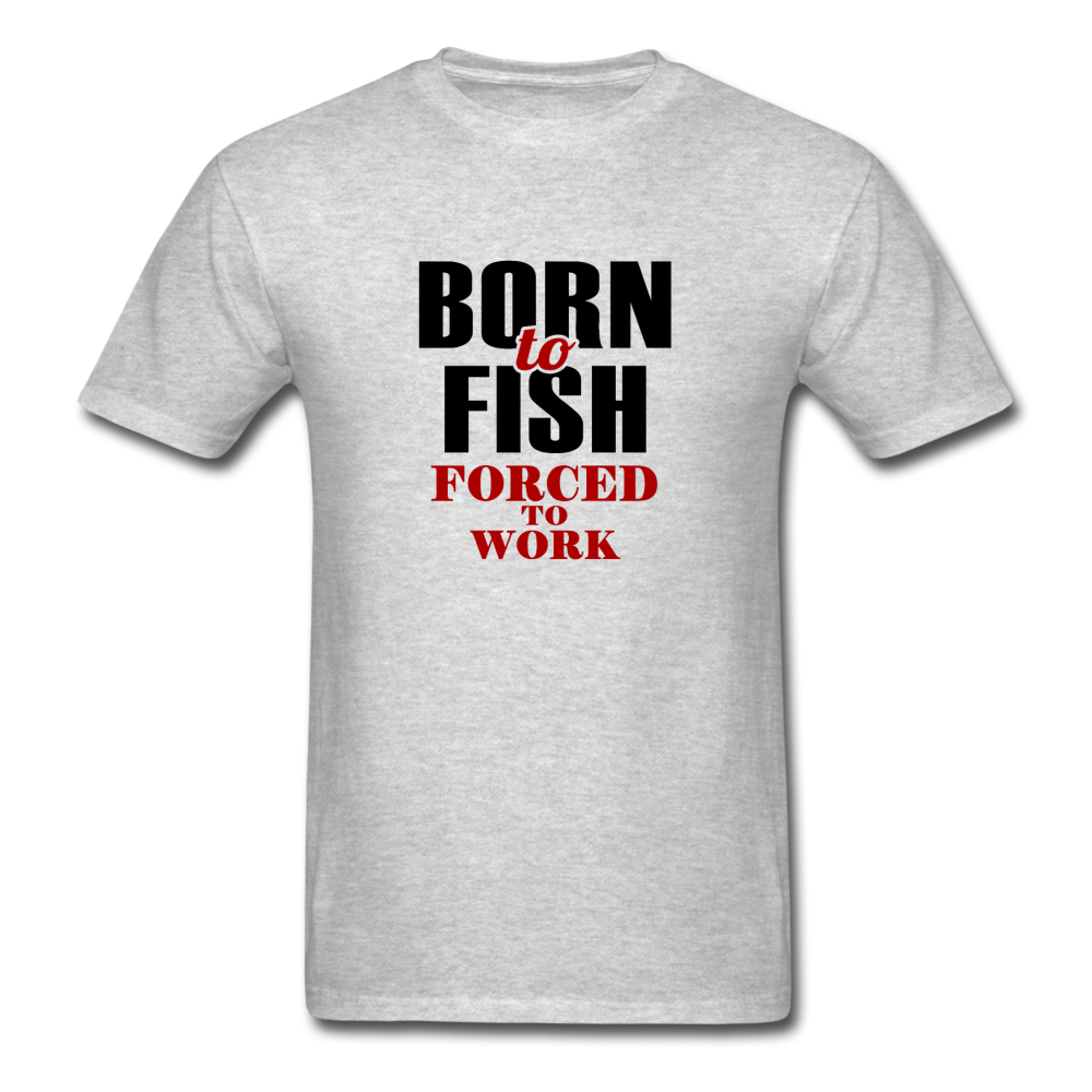 Unisex Classic Born To Fish T-Shirt - heather gray