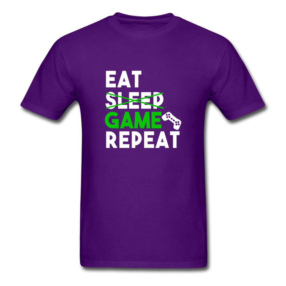 Unisex Classic Eat Sleep Game Repeat Gamer T-Shirt - purple