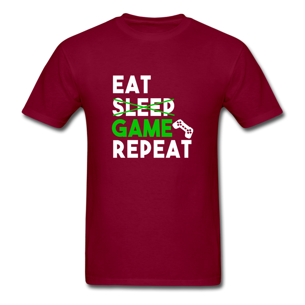 Unisex Classic Eat Sleep Game Repeat Gamer T-Shirt - burgundy