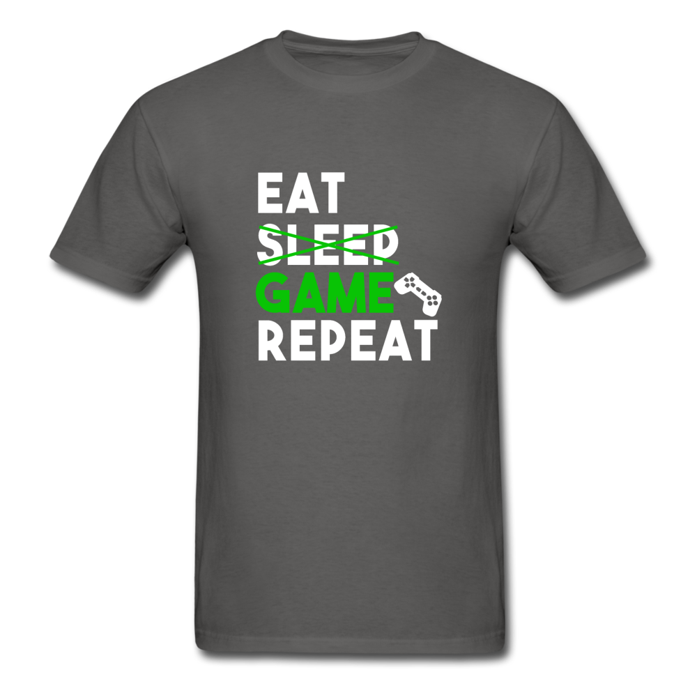 Unisex Classic Eat Sleep Game Repeat Gamer T-Shirt - charcoal
