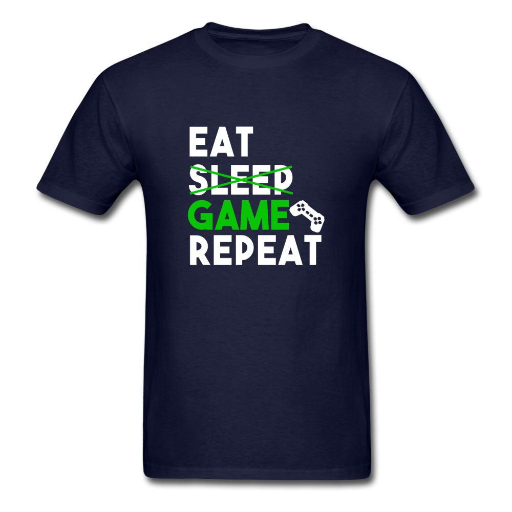 Unisex Classic Eat Sleep Game Repeat Gamer T-Shirt - navy