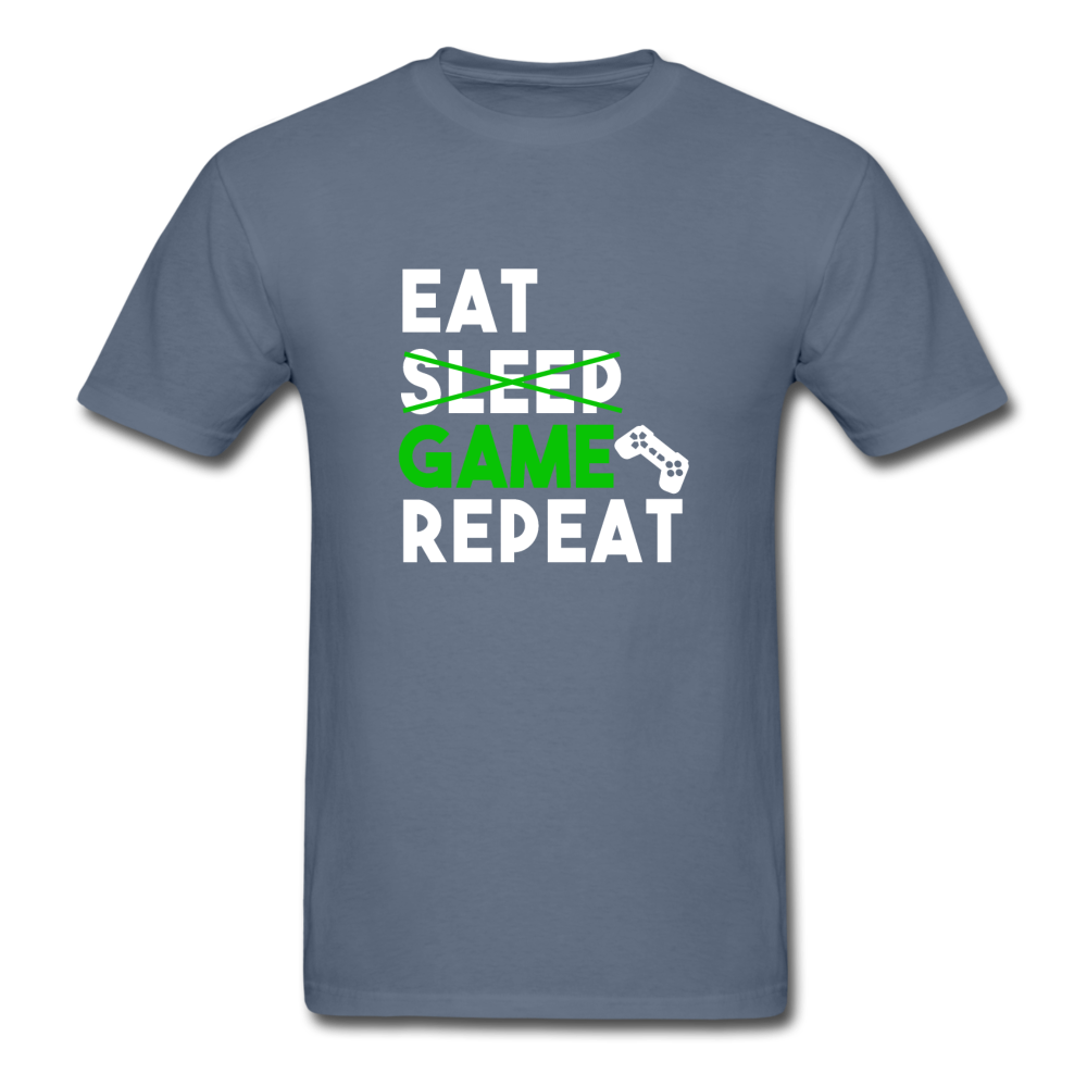 Unisex Classic Eat Sleep Game Repeat Gamer T-Shirt - denim