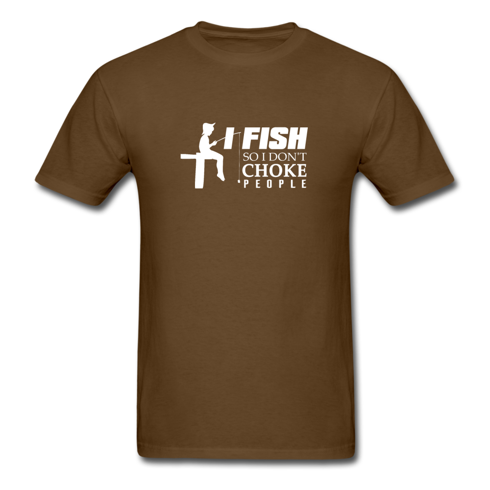 Unisex Classic Fish Don't Choke T-Shirt - brown
