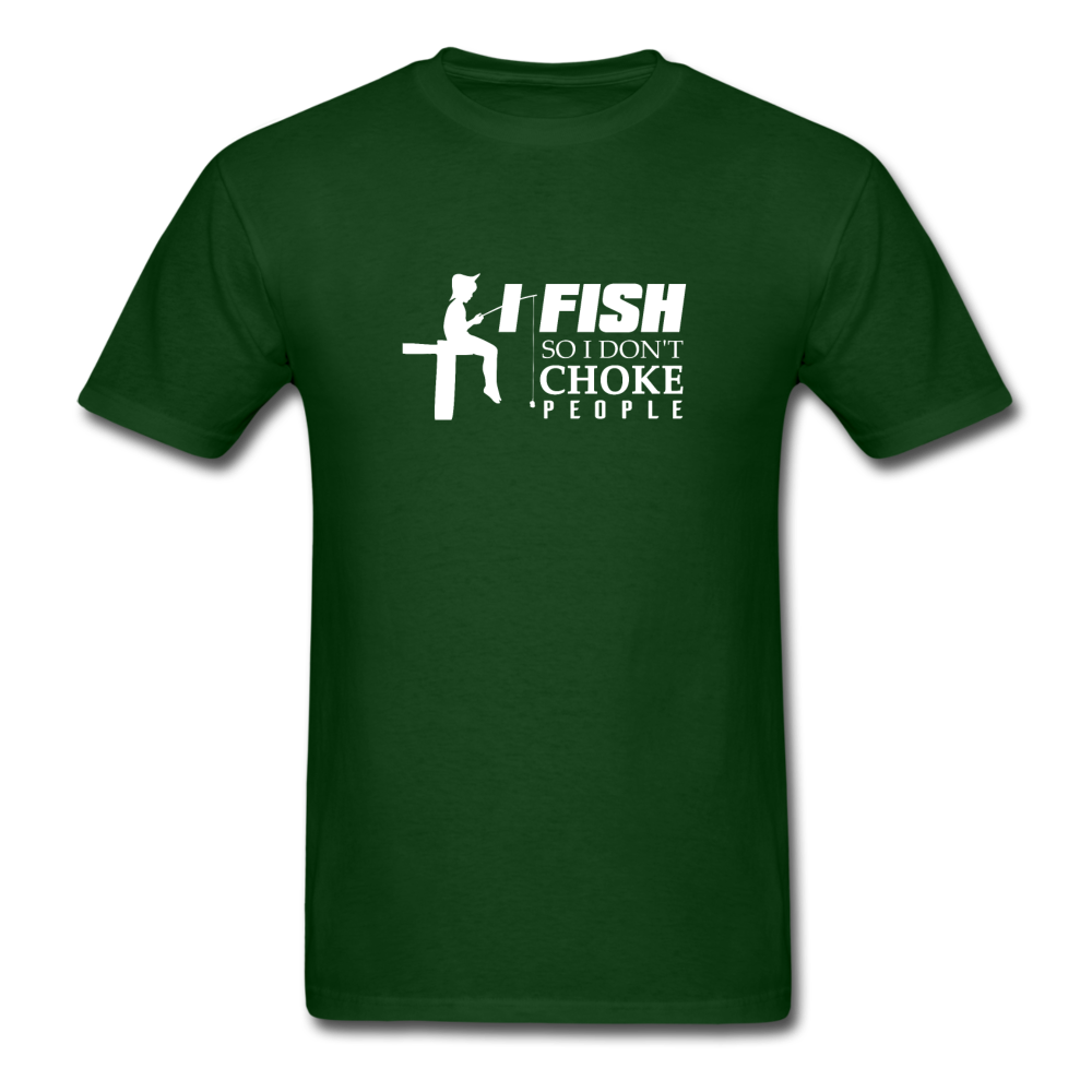 Unisex Classic Fish Don't Choke T-Shirt - forest green