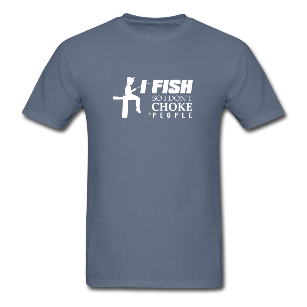 Unisex Classic Fish Don't Choke T-Shirt - denim