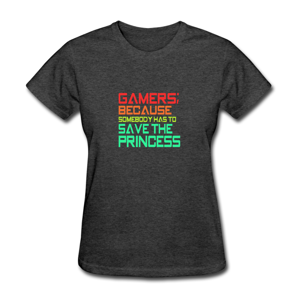 Women's Gamer Save the Princess T-Shirt - heather black