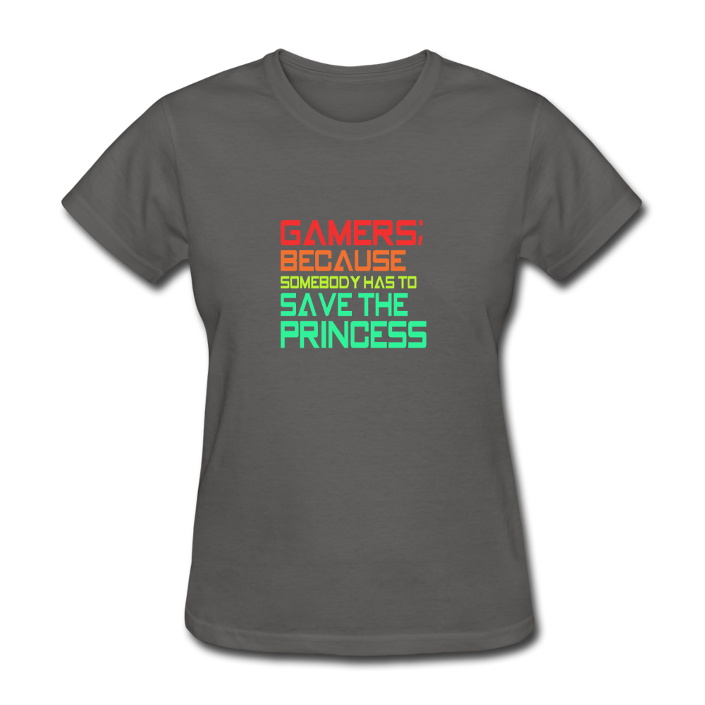 Women's Gamer Save the Princess T-Shirt - charcoal