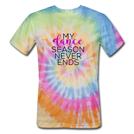 Unisex Tie Dye Dance Season T-Shirt - rainbow