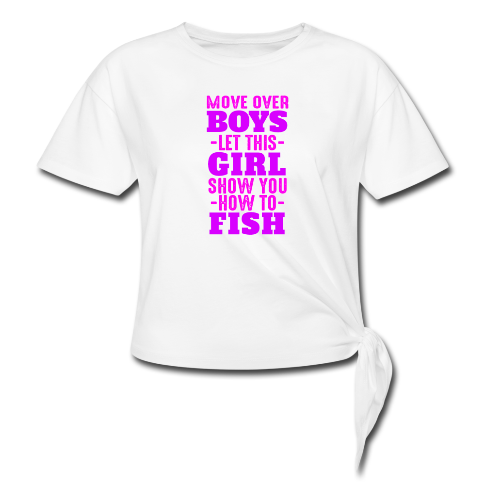 Women's Knotted Fishing T-Shirt - white