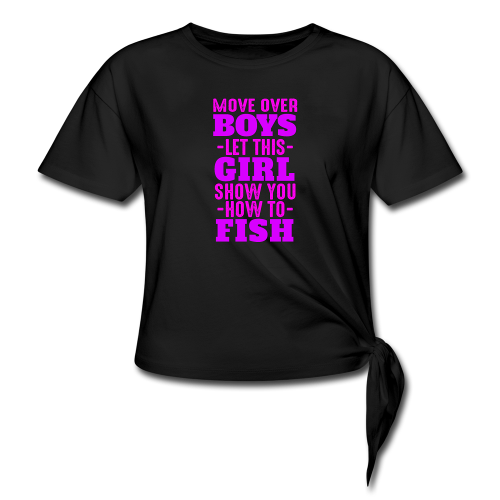 Women's Knotted Fishing T-Shirt - black