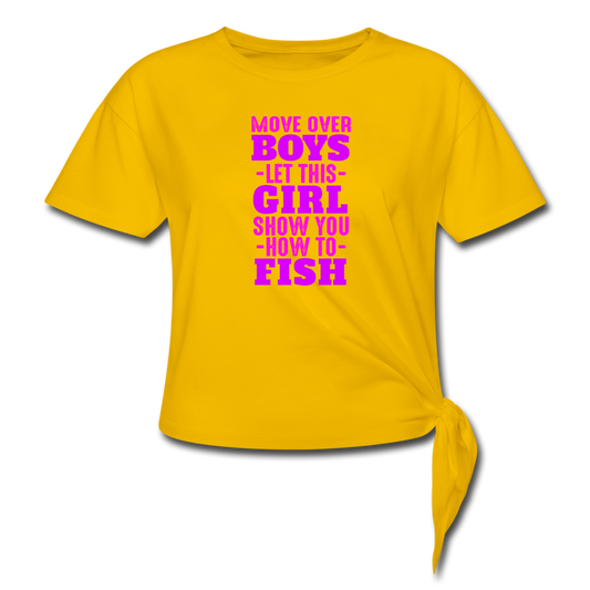 Women's Knotted Fishing T-Shirt - sun yellow