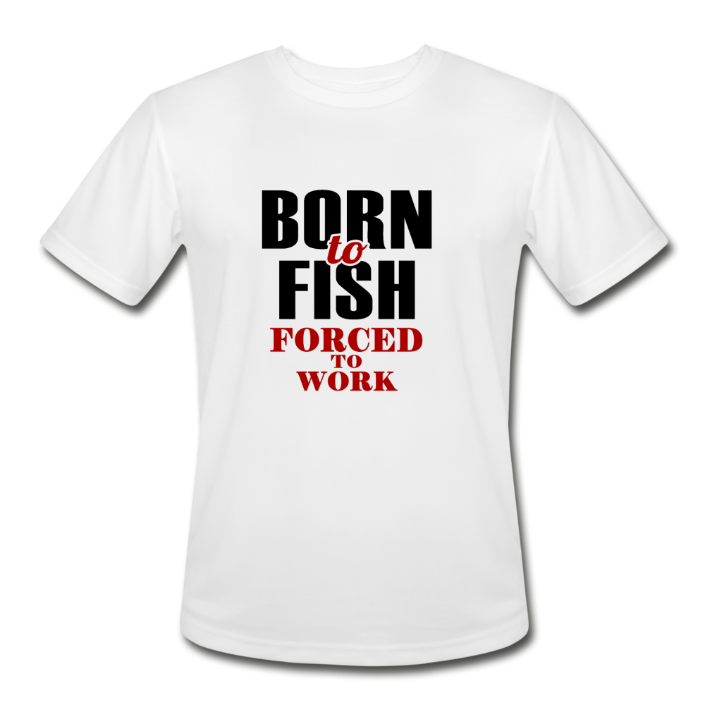 Men’s Moisture Wicking Performance Born to Fish T-Shirt - white
