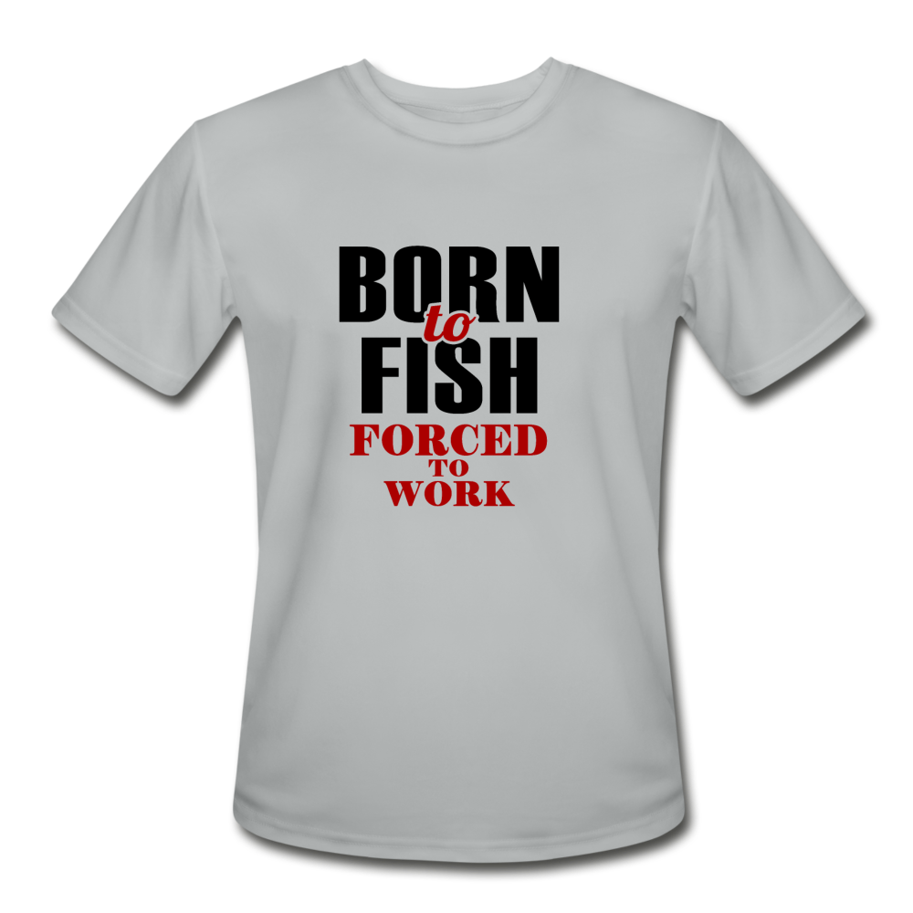 Men’s Moisture Wicking Performance Born to Fish T-Shirt - silver