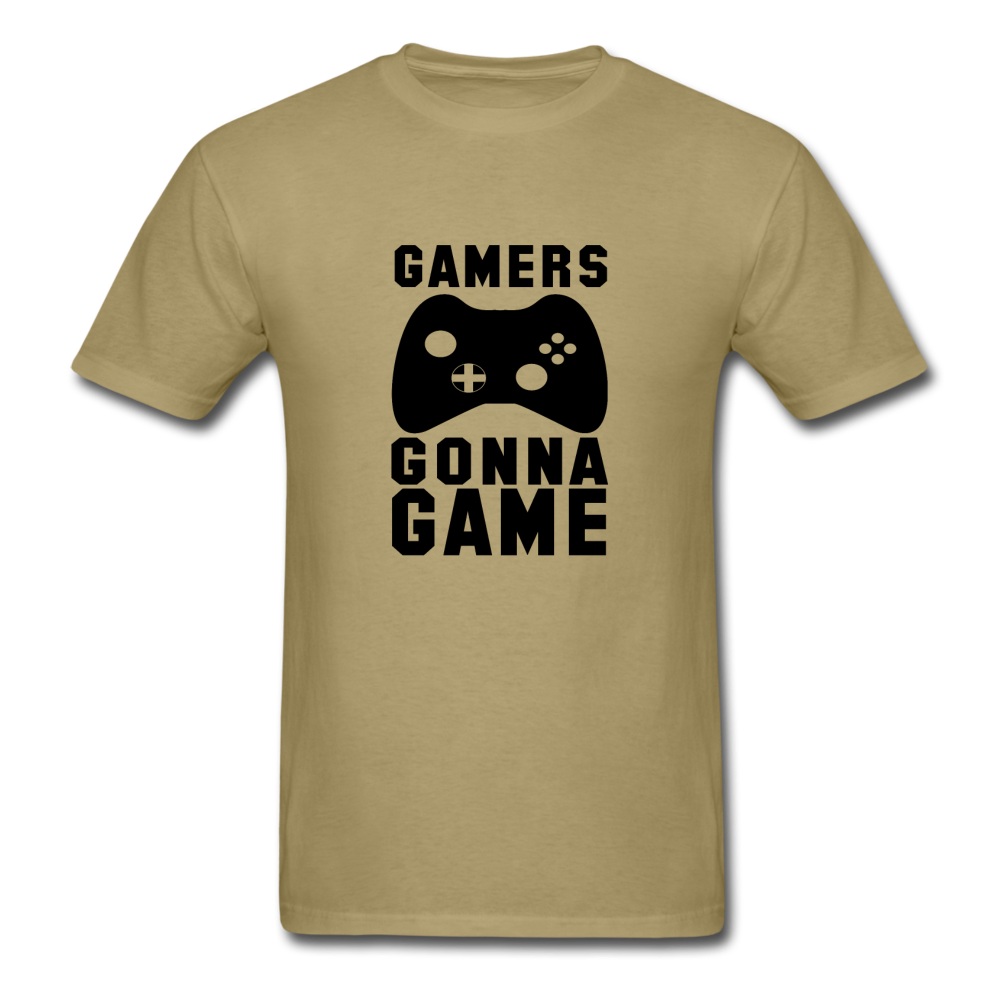 Unisex Classic Gamers Gonna Game T-Shirt - khaki