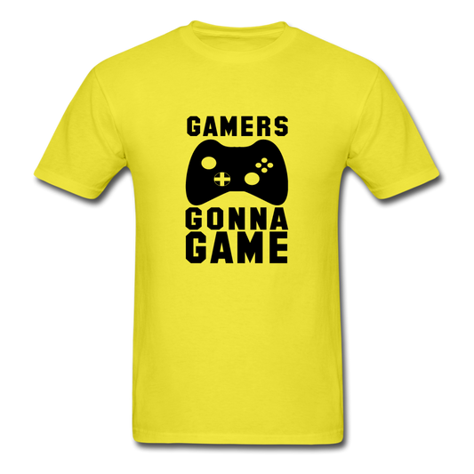 Unisex Classic Gamers Gonna Game T-Shirt - yellow