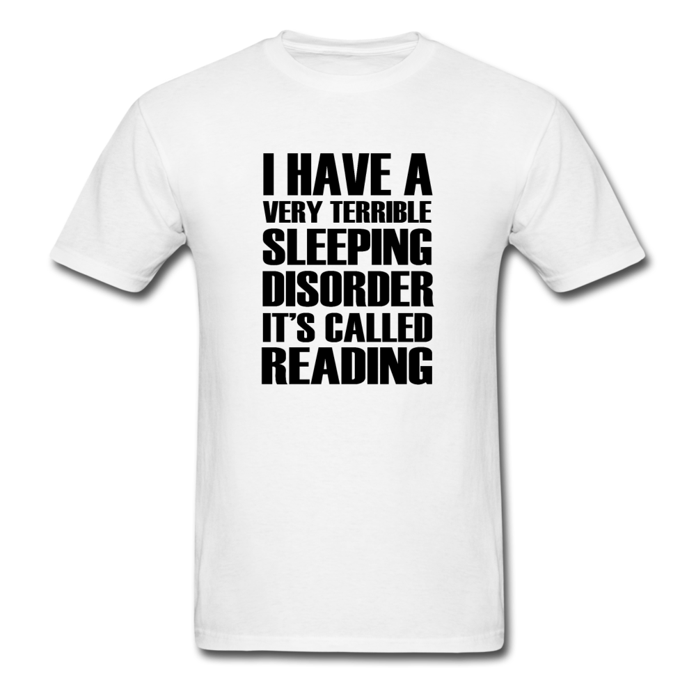 Unisex Classic Sleeping Disorder Reading T-Shirt - white