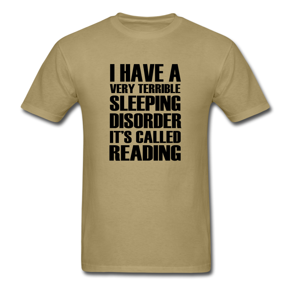 Unisex Classic Sleeping Disorder Reading T-Shirt - khaki