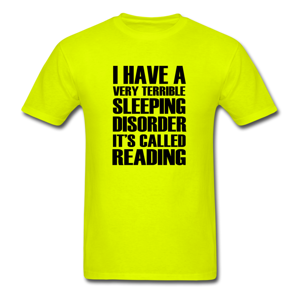Unisex Classic Sleeping Disorder Reading T-Shirt - safety green