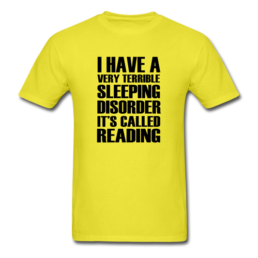 Unisex Classic Sleeping Disorder Reading T-Shirt - yellow
