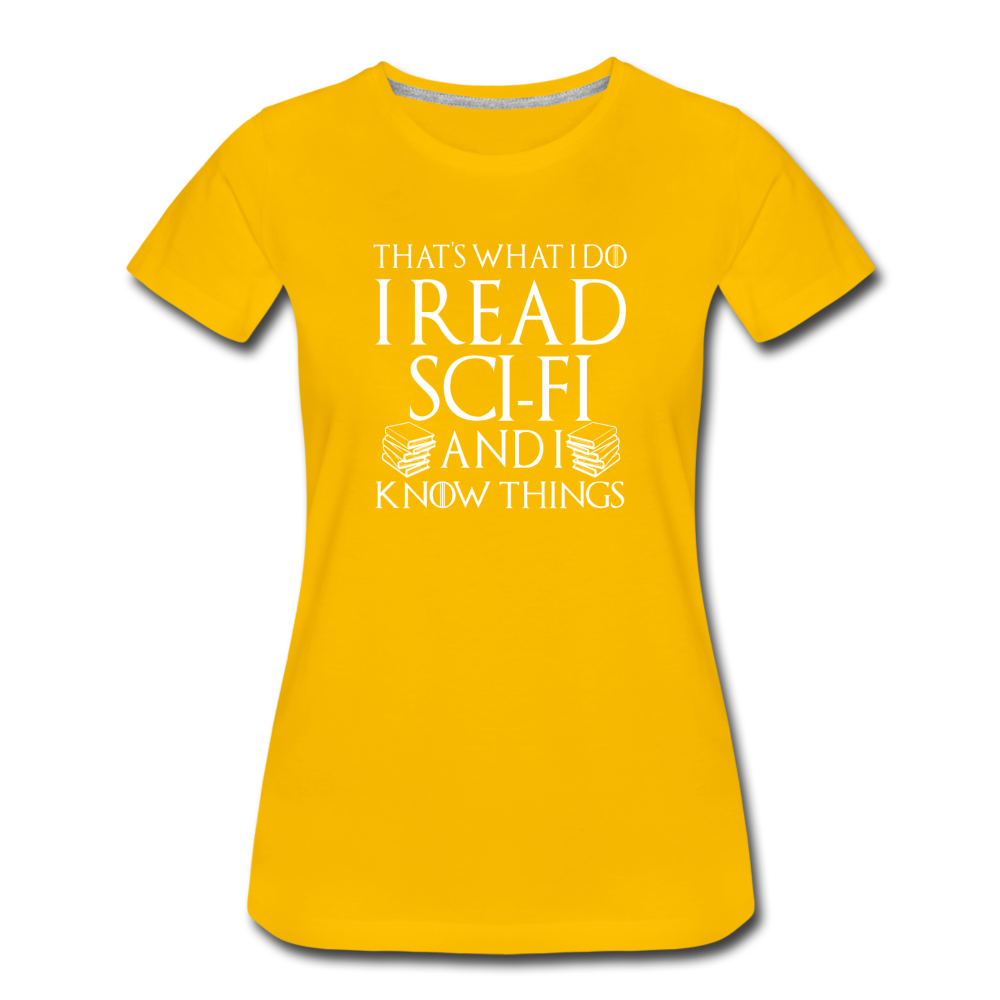 Women’s Premium I Read Sci-Fi T-Shirt - sun yellow