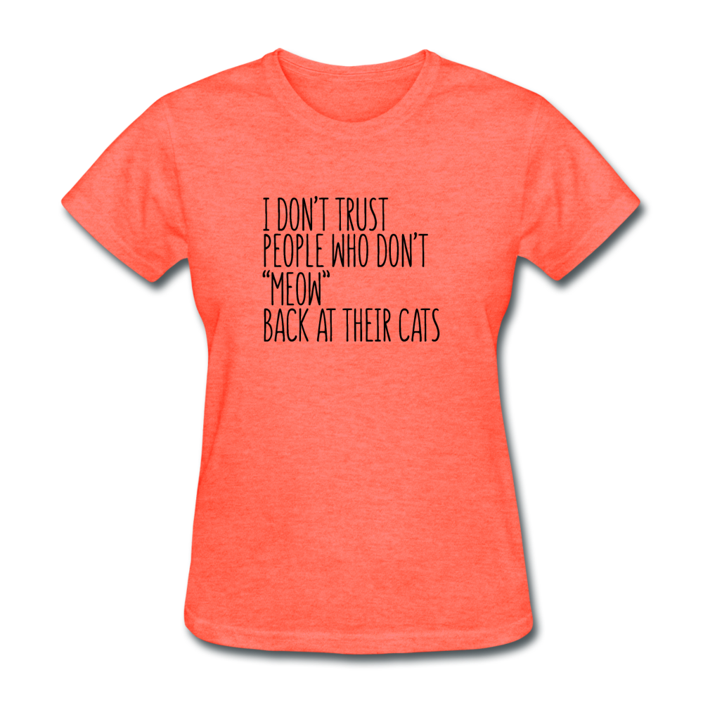 Women's Meow T-Shirt - heather coral