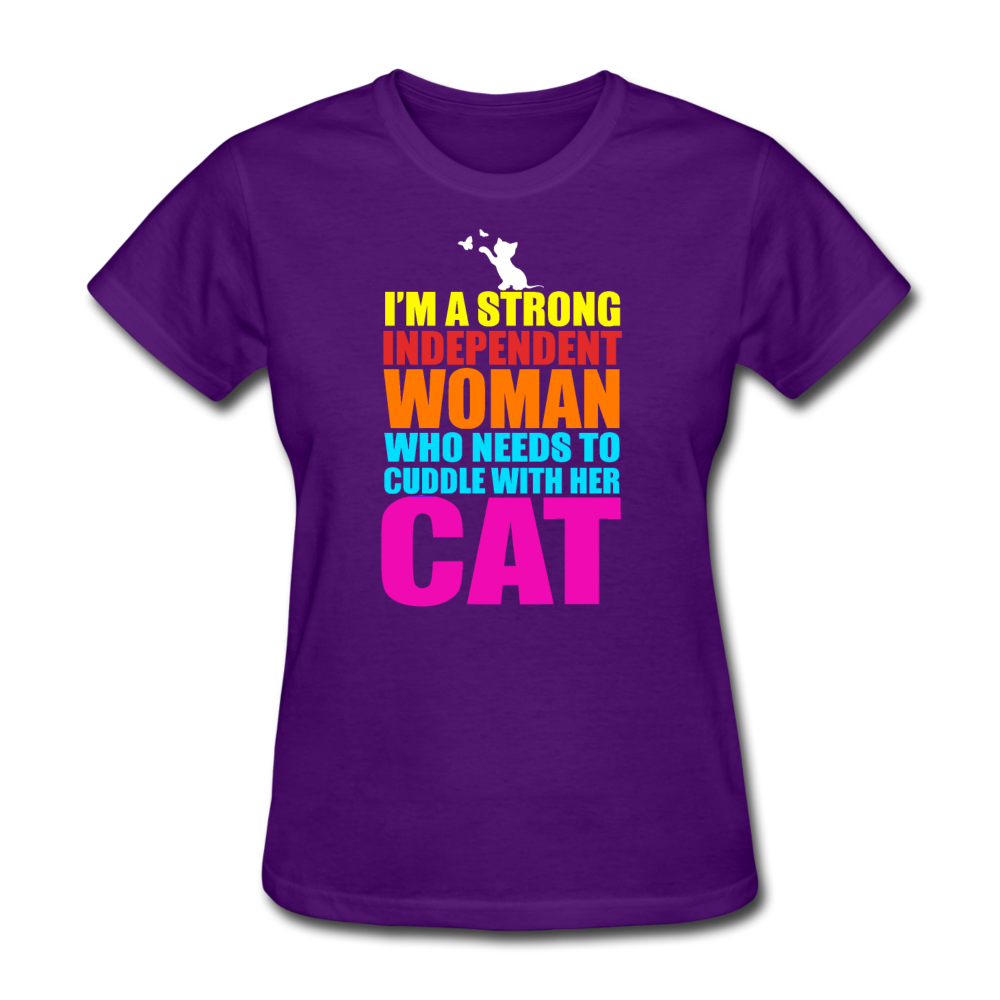 Women's Cuddle Cat T-Shirt - purple