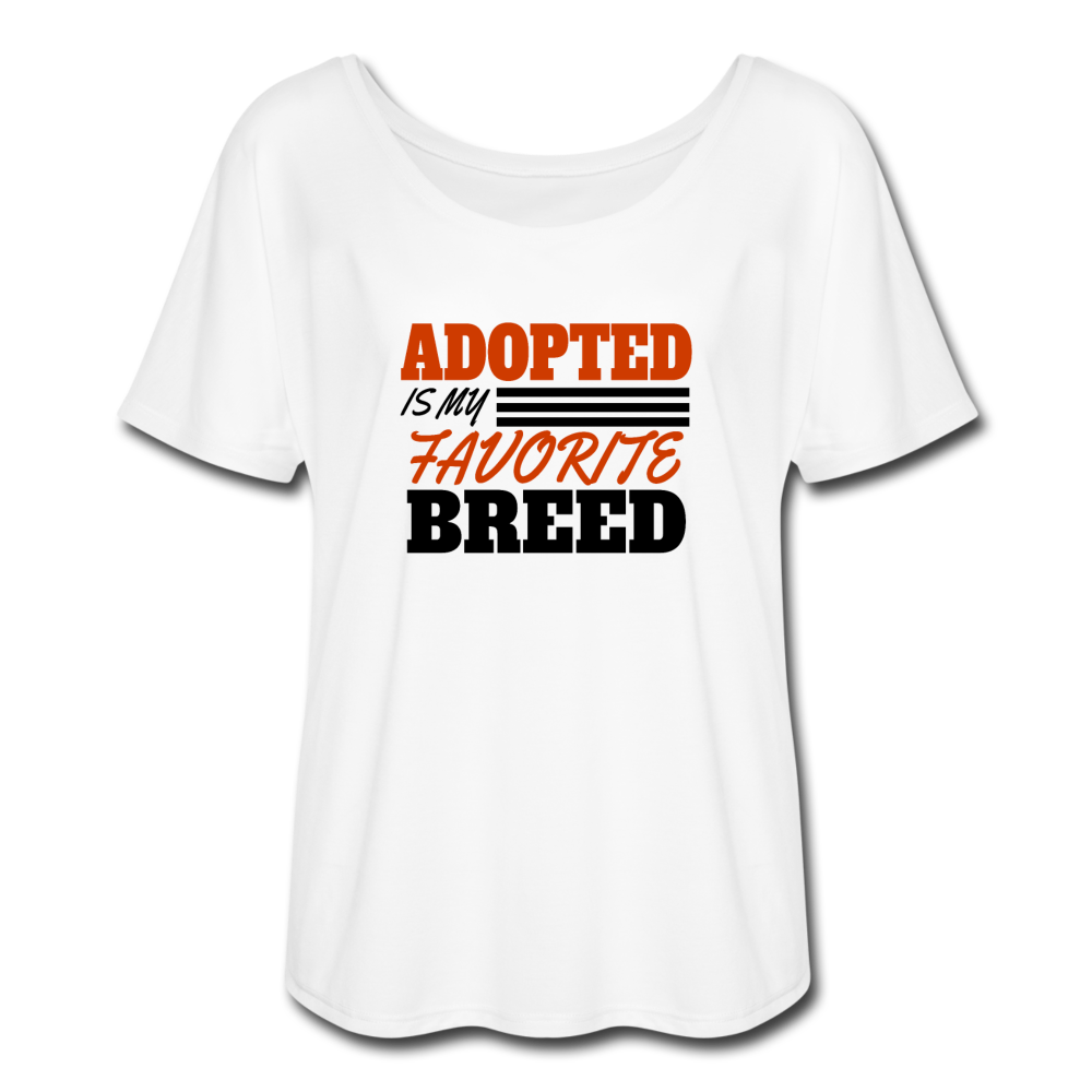 Women’s Flowy Adopted Dog T-Shirt - white