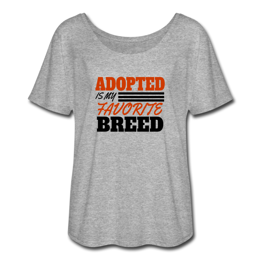 Women’s Flowy Adopted Dog T-Shirt - heather gray
