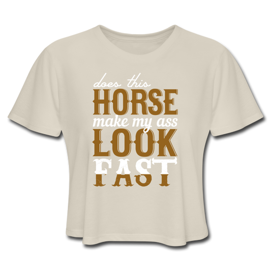 Women's Cropped Horse Fast T-Shirt - dust