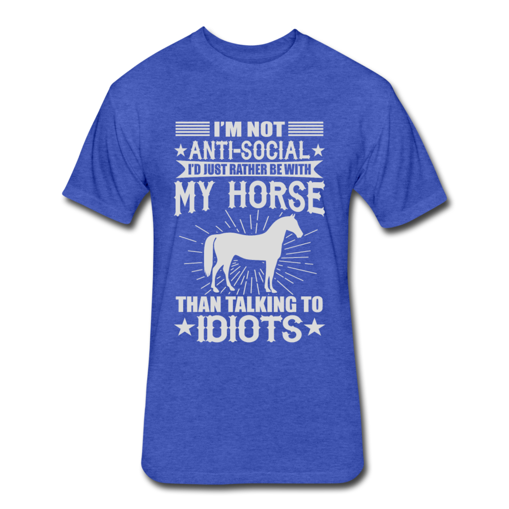 Fitted Cotton/Poly Horse Preference T-Shirt by Next Level - heather royal