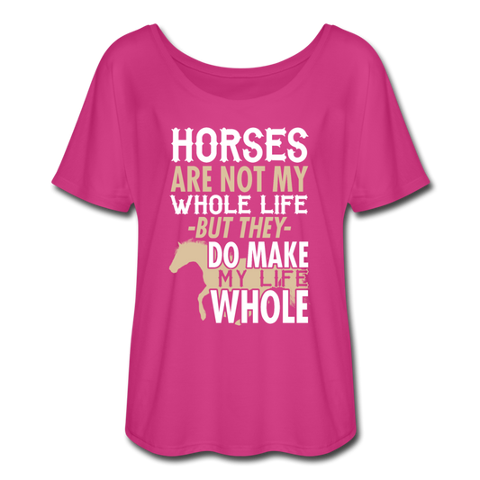 Women’s Flowy Horse T-Shirt - dark pink
