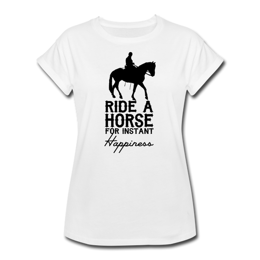 Women's Relaxed Fit Ride a Horse T-Shirt - white