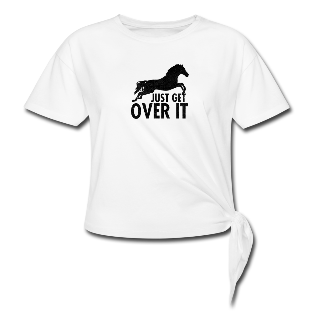 Women's Knotted Get Over It T-Shirt - white