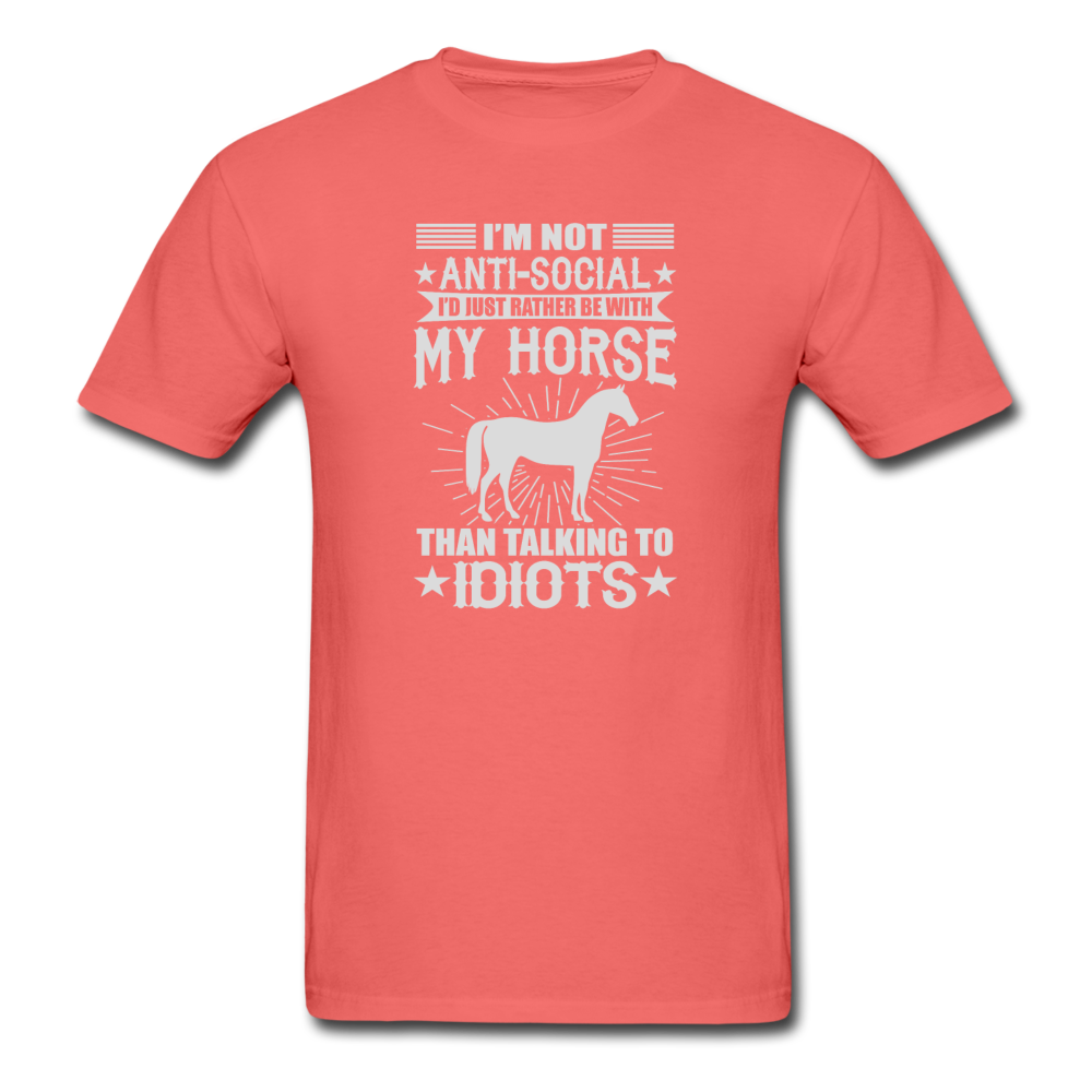 Unisex ComfortWash Garment Dyed Horse Preference T-Shirt - coral