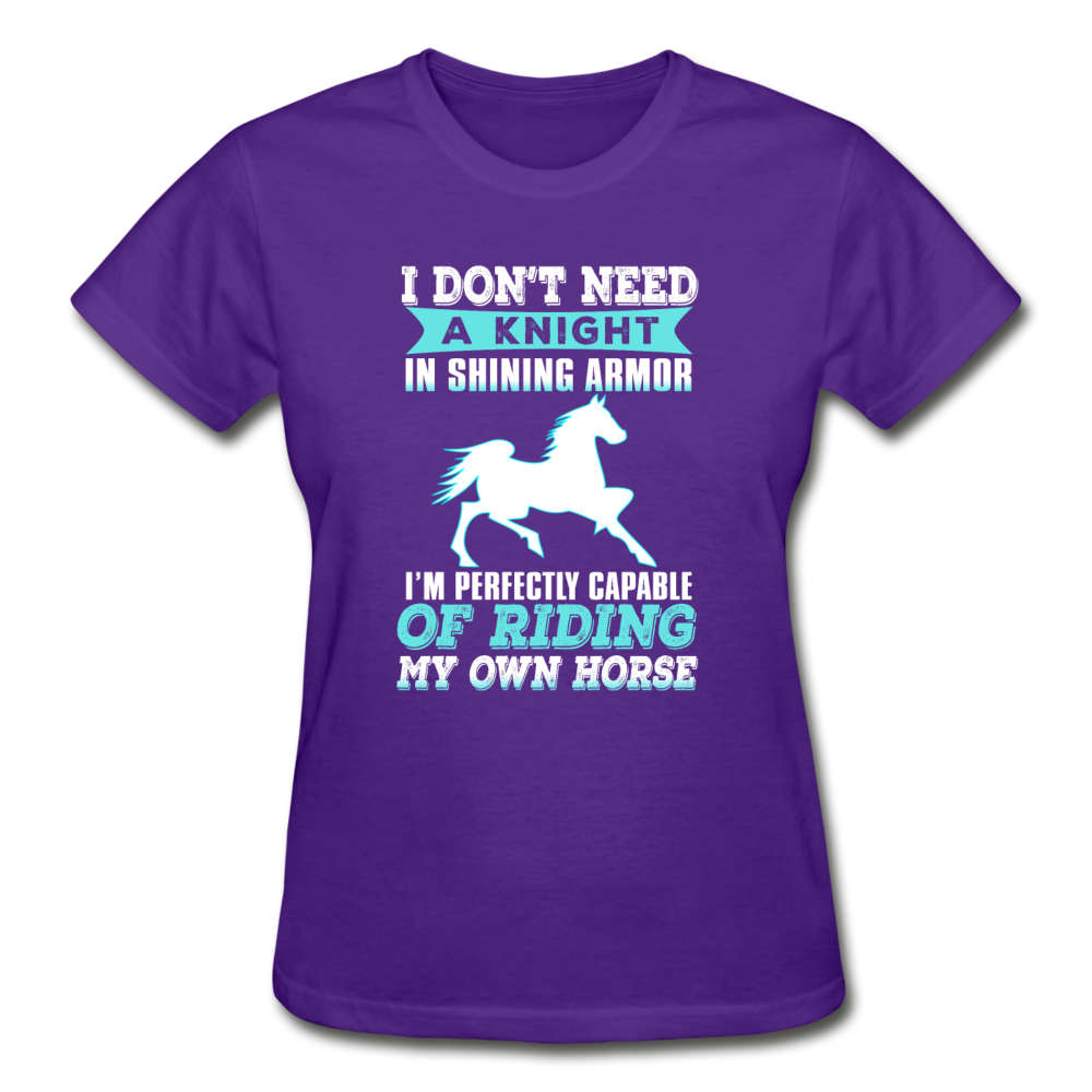 Gildan Ultra Cotton Ladies No Knight Needed T-Shirt - purple