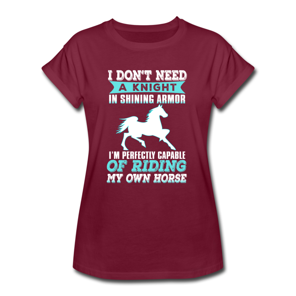 Women's Relaxed Fit No Knight Needed T-Shirt - burgundy